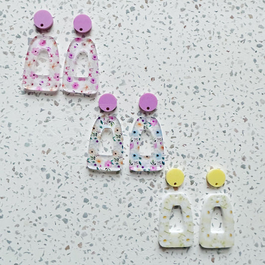 Printed Floral Elegant Dangles