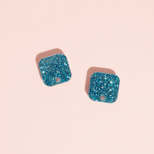 10mm Rounded Square Earring Toppers with Hole