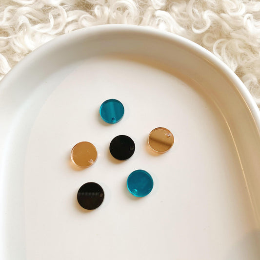 12mm Circle Pair of Earring Stud Blanks with Hole