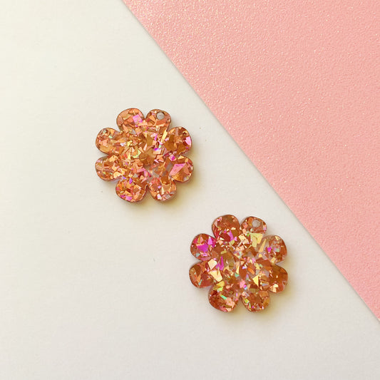 Pair of 8 Petal Flower 30mm Dangle Blanks