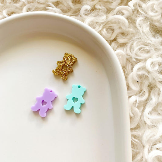 Baby Bear Charms with Love Heart Cut Out 20mm