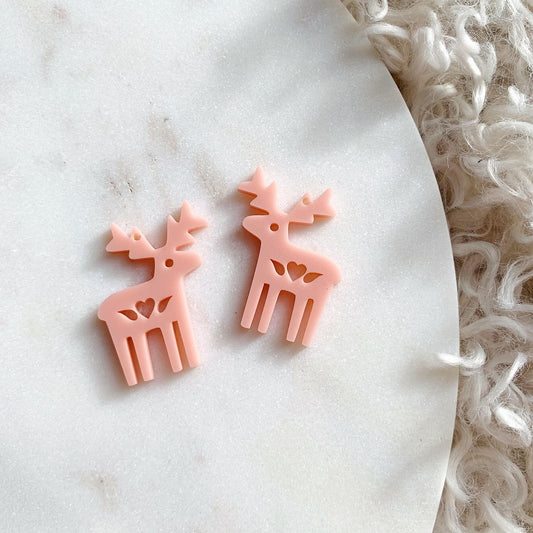 Scandi Heart Reindeer Dangles
