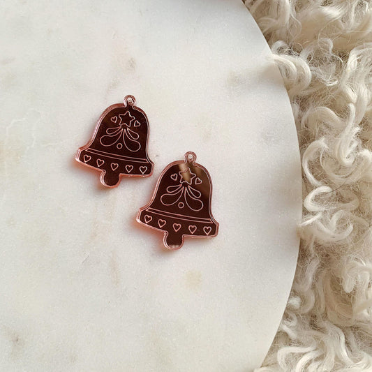 Scandi Christmas Bell Engraved Dangles