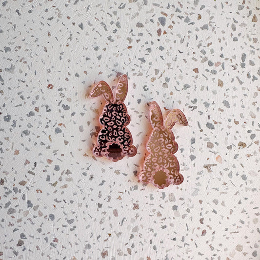 Cottontail Pair of Mirror Dangles - Faux Leopard Fur Outfit
