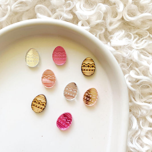 Engraved Zig Zag Egg 15mm Stud - Pair of Blanks