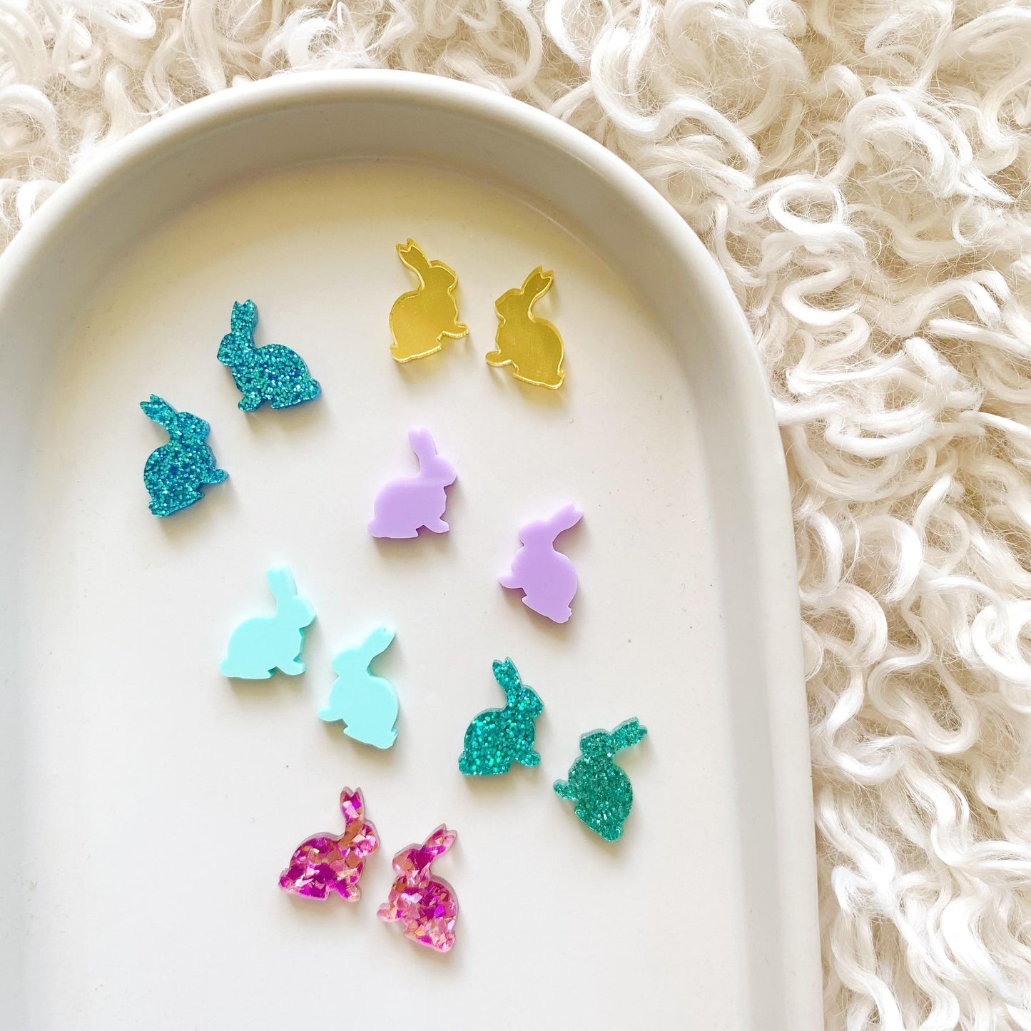 Mopsy Bunny Studs 15mm Pair of Blanks