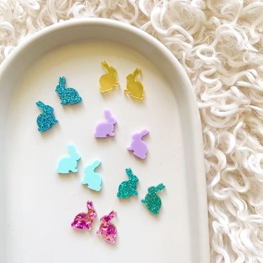 Mopsy Bunny Studs 15mm Pair of Blanks