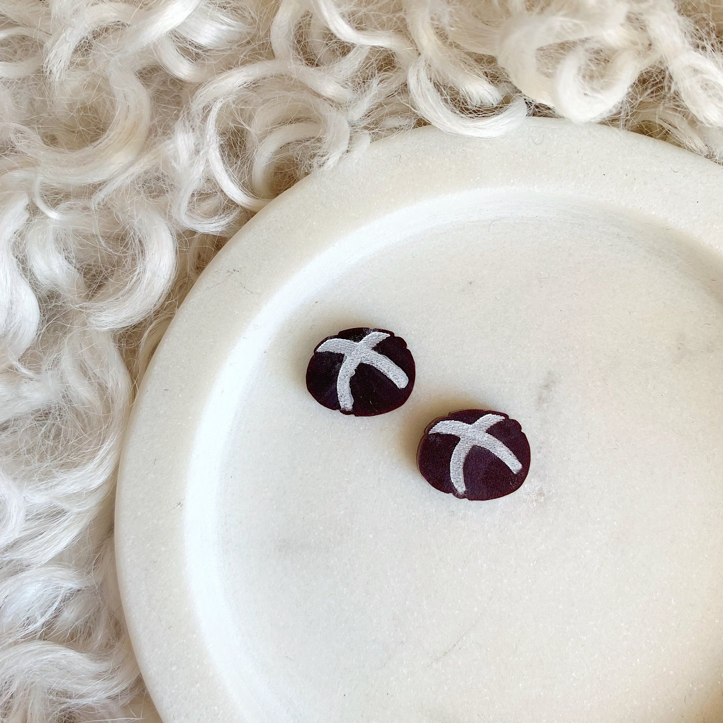 Hot Cross Bun Studs