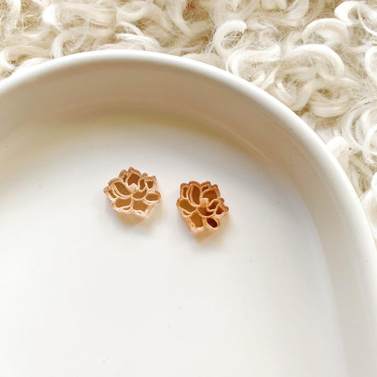 Magnolia 15mm Engraved Mirror Stud Blanks