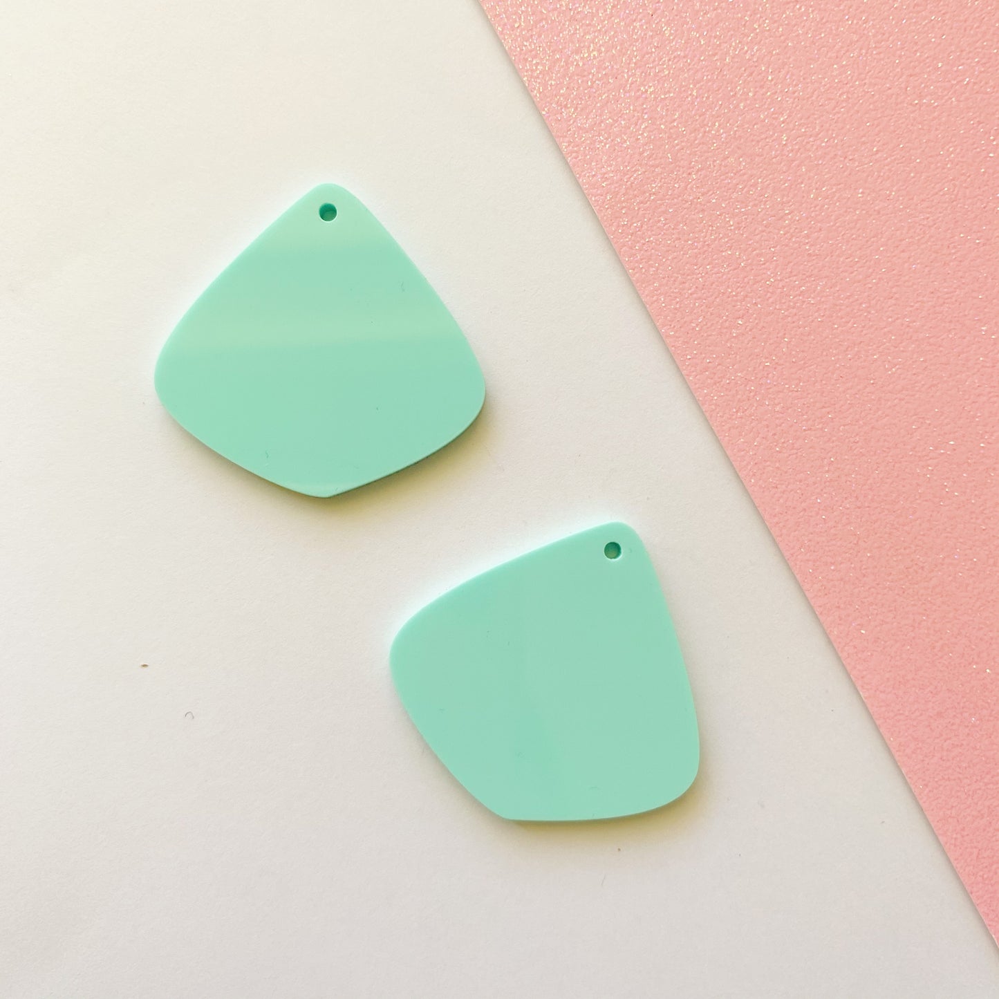 Pair of Modern Teardrop Circle 40mm Dangles