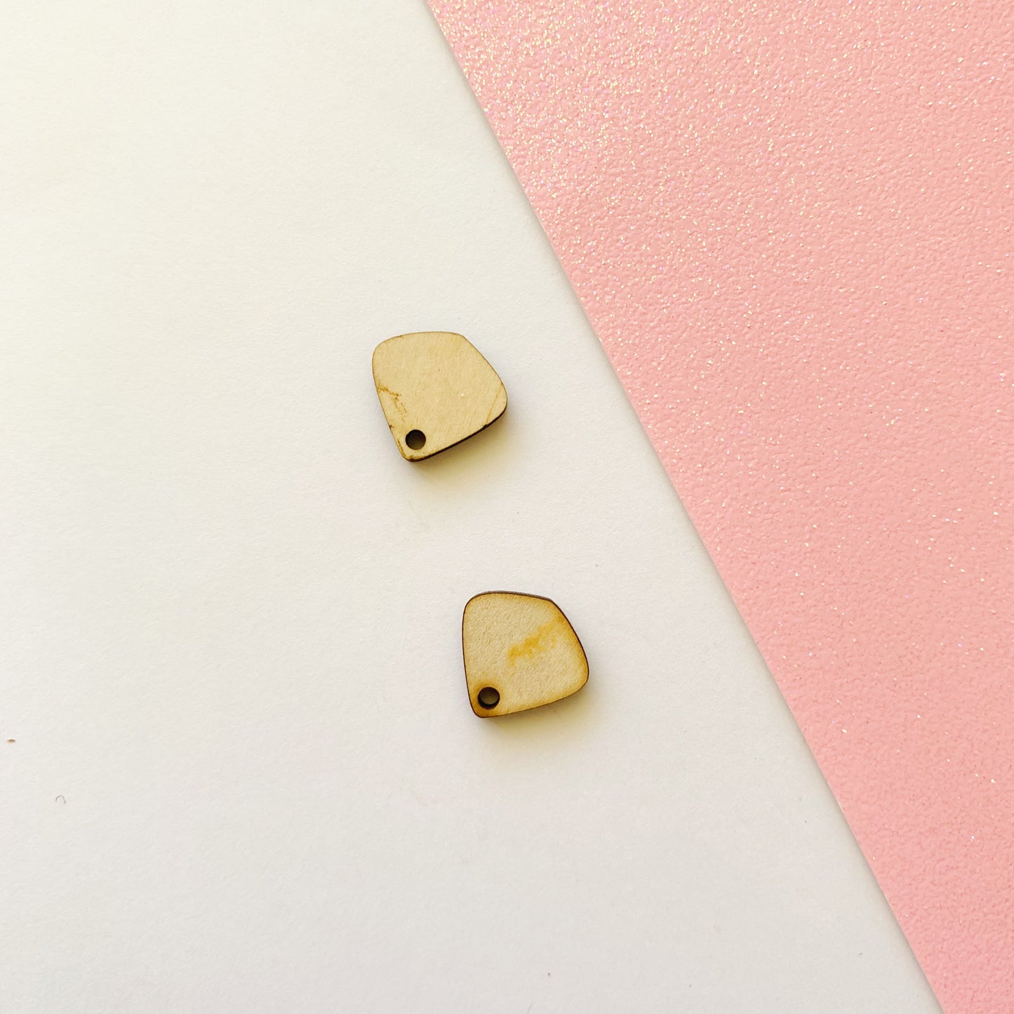 Pair of Modern Teardrop 15mm Stud Blanks with Holes