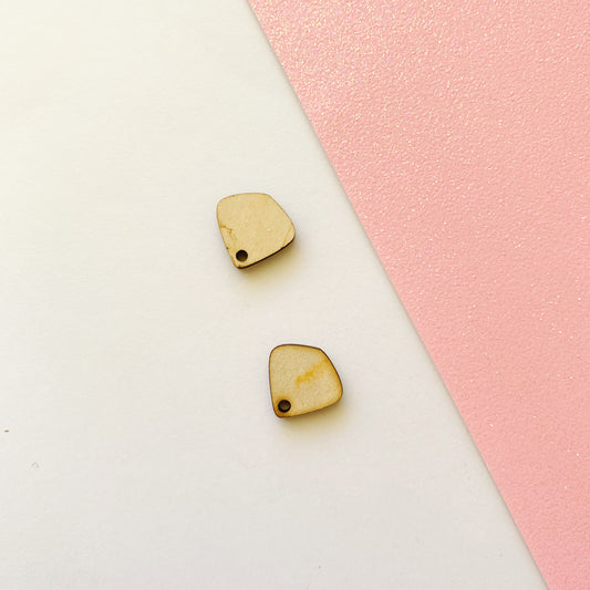 Pair of Modern Teardrop 15mm Stud Blanks with Holes