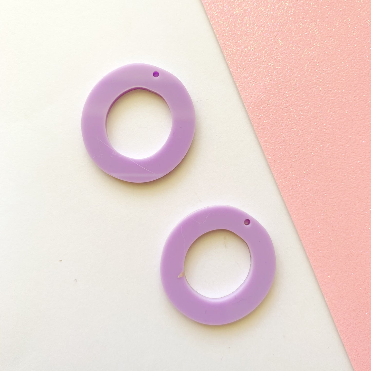 Pair of Organic Open Circle 40mm Dangles