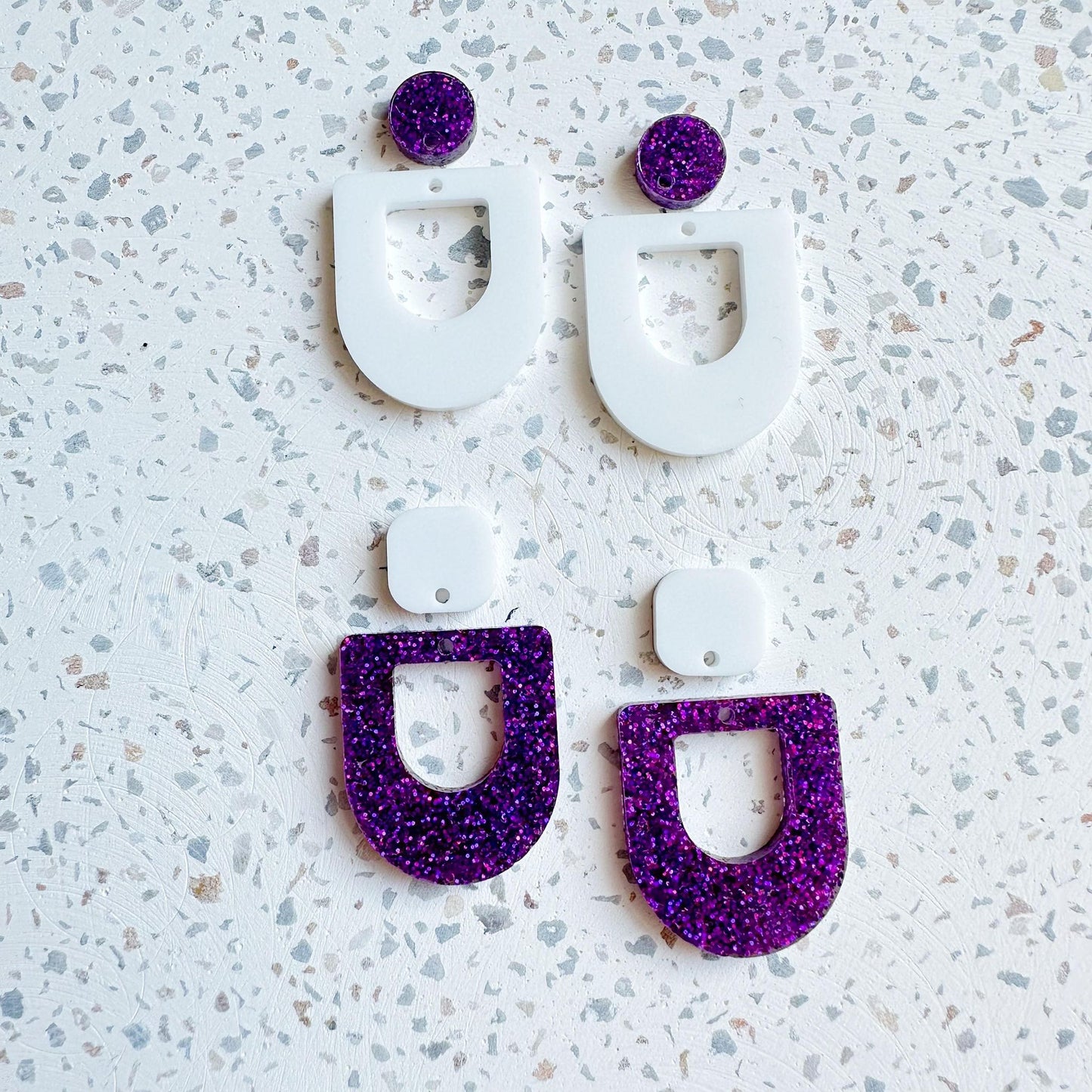 10mm Rounded Square Earring Toppers with Hole