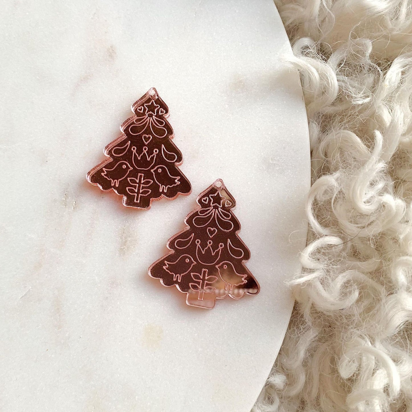 Scandi Fir Tree Engraved Dangles
