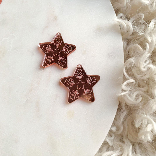 Scandi Star Engraved Dangles
