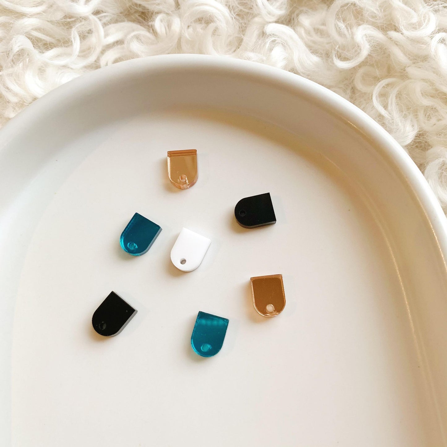 Tiny Bunting Pair of Earring Stud Blanks with Hole