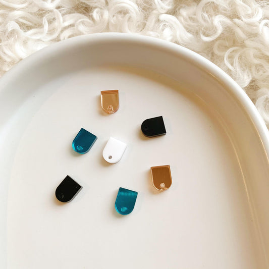 Tiny Bunting Pair of Earring Stud Blanks with Hole