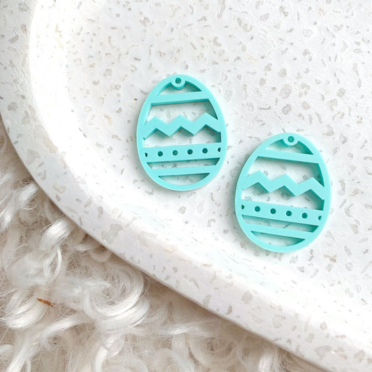 Zig Zag Egg Silhouette Pair of Dangles 35mm