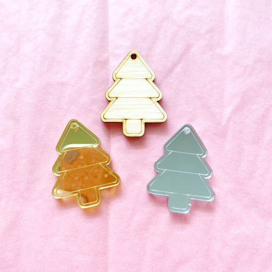 Blank Pair Engraved Christmas Tree Dangles