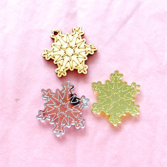 Blank Pair Engraved Snowflake Dangles