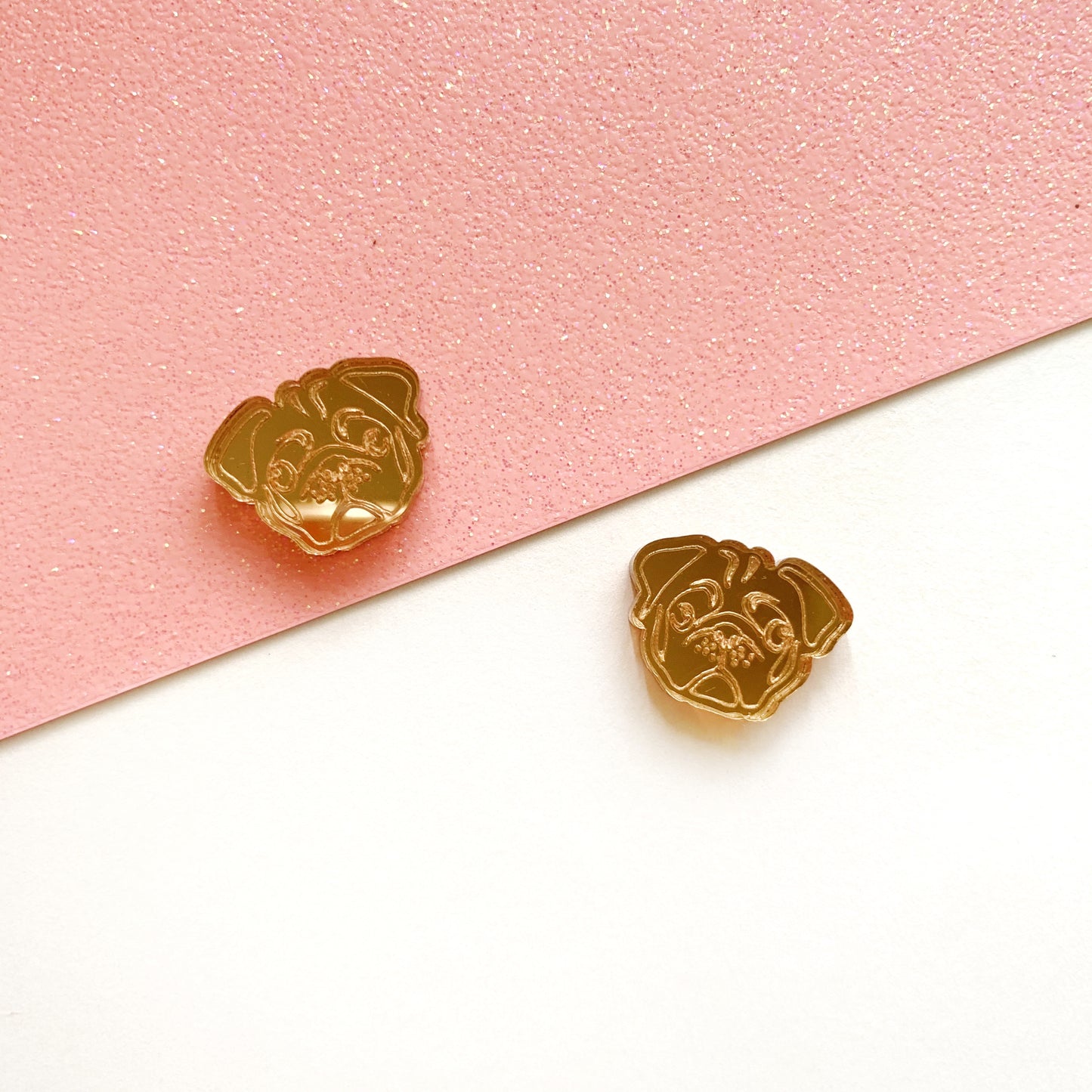 15mm Engraved Pug studs