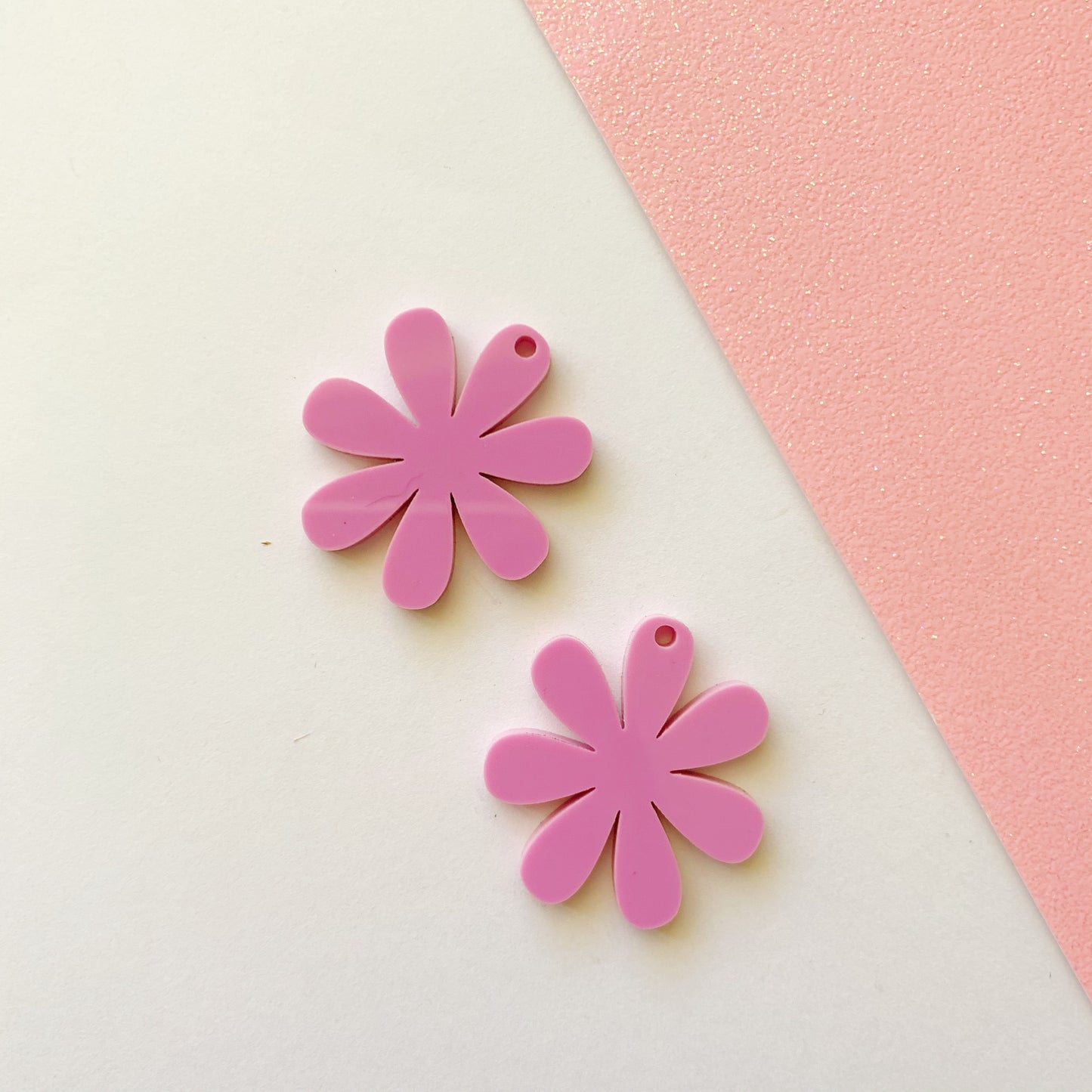 Pair of 7 Petal Flower 30mm Dangle Blanks