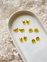 Aussie Animals Engraved Gold Mirror Pair of 15mm Stud Blanks