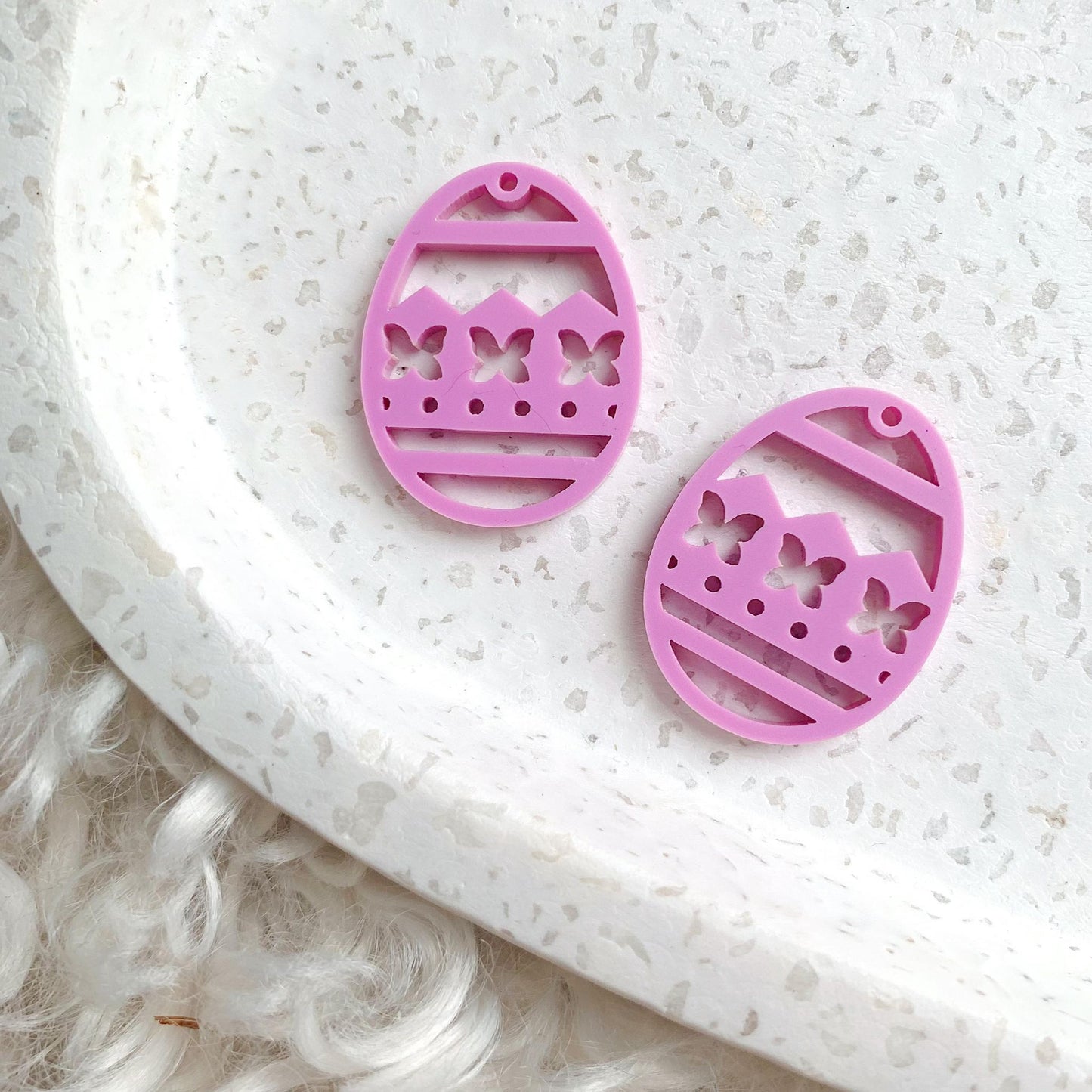 Butterfly Egg Silhouette Pair of Dangles 35mm