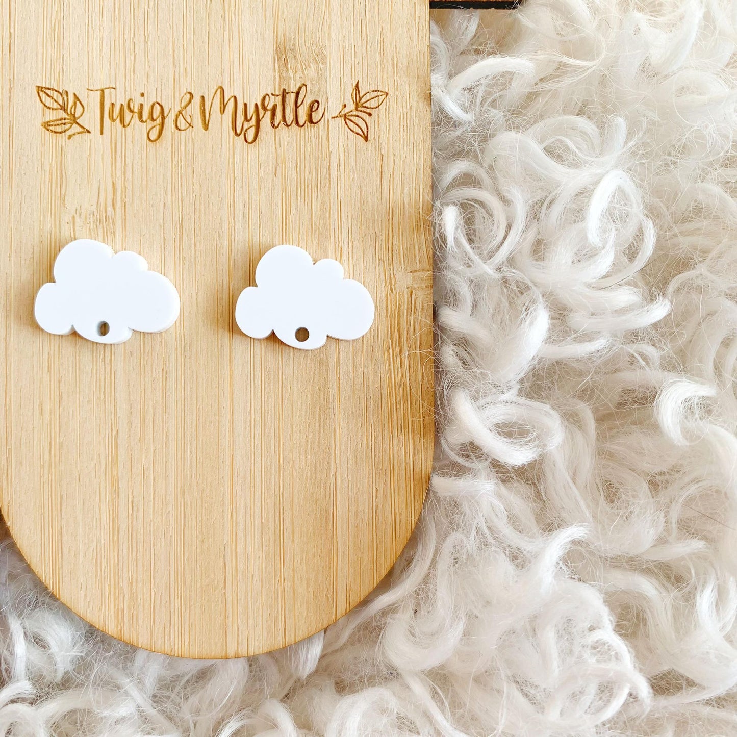 Clouds Pair of Studs with holes