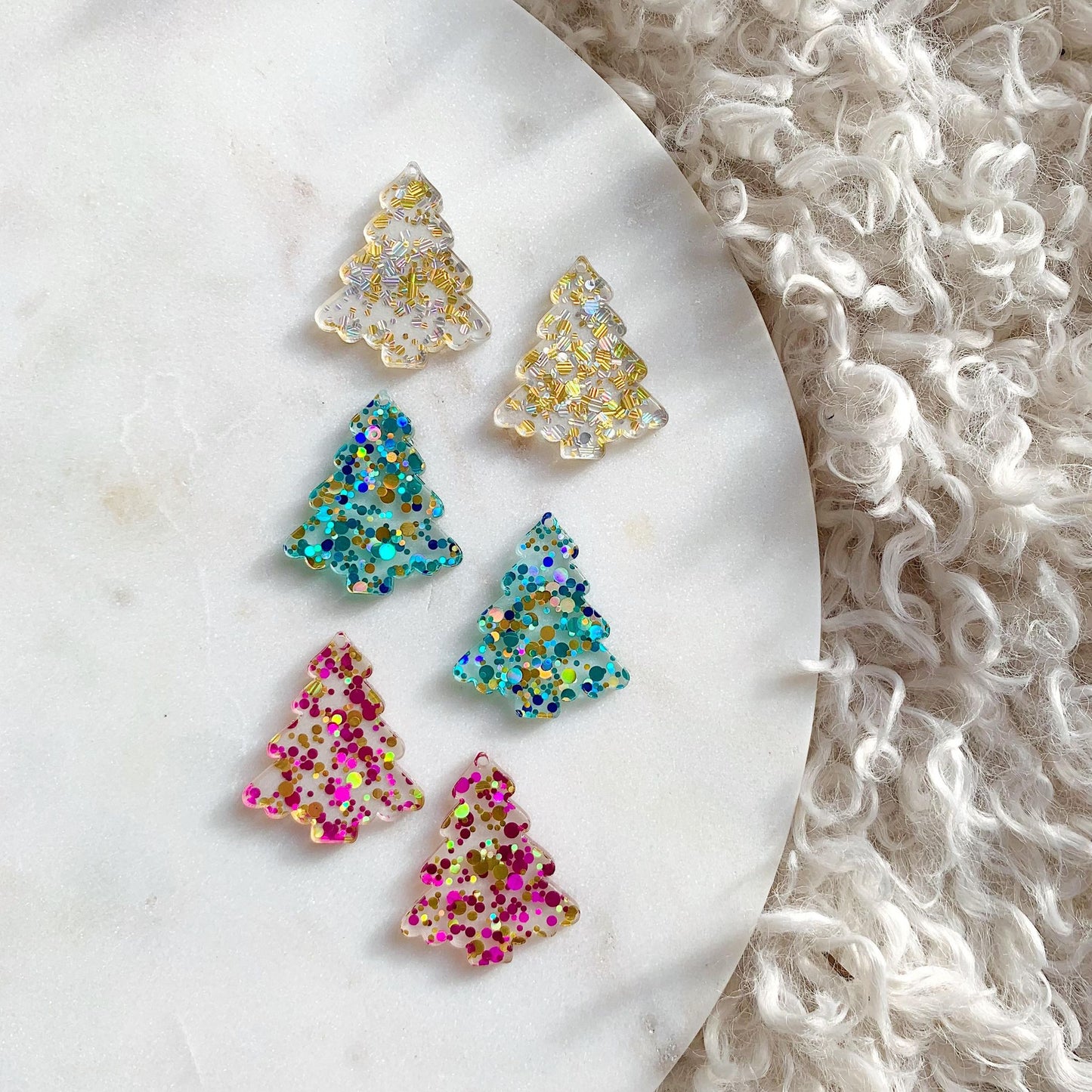 Fir Christmas Tree Pair of Dangles
