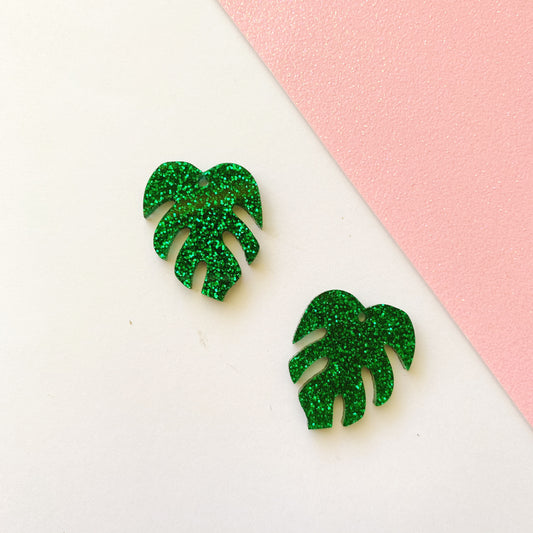 Pair of Jungle Leaf 30mm Dangle Blanks