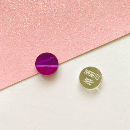 Naughty or Nice 15mm Circle Studs