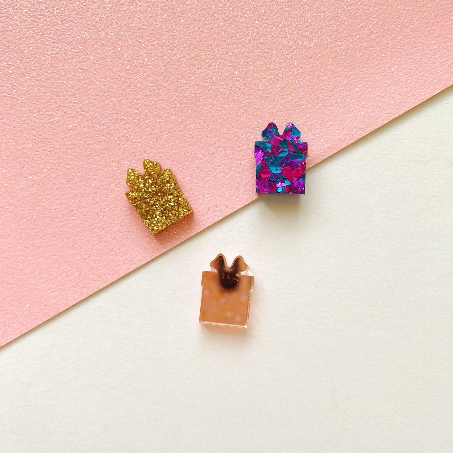 Pair of Present Earring Stud Blanks