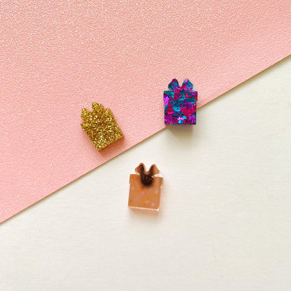 Pair of Present Earring Stud Blanks