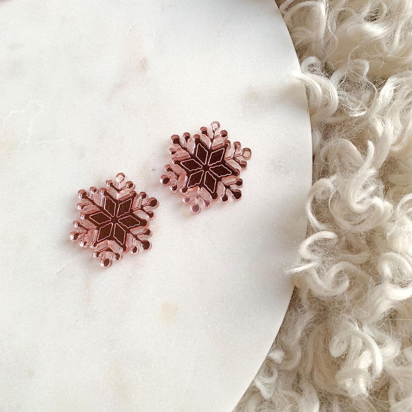 Scandi Snowflake Engraved Dangles