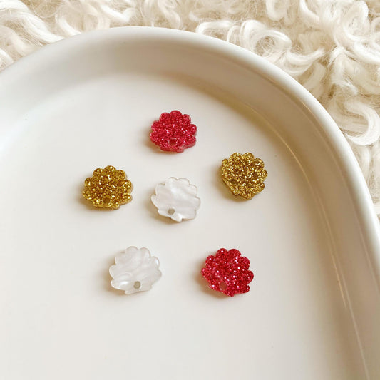 Seashell Studs Pair of Blanks with Hole