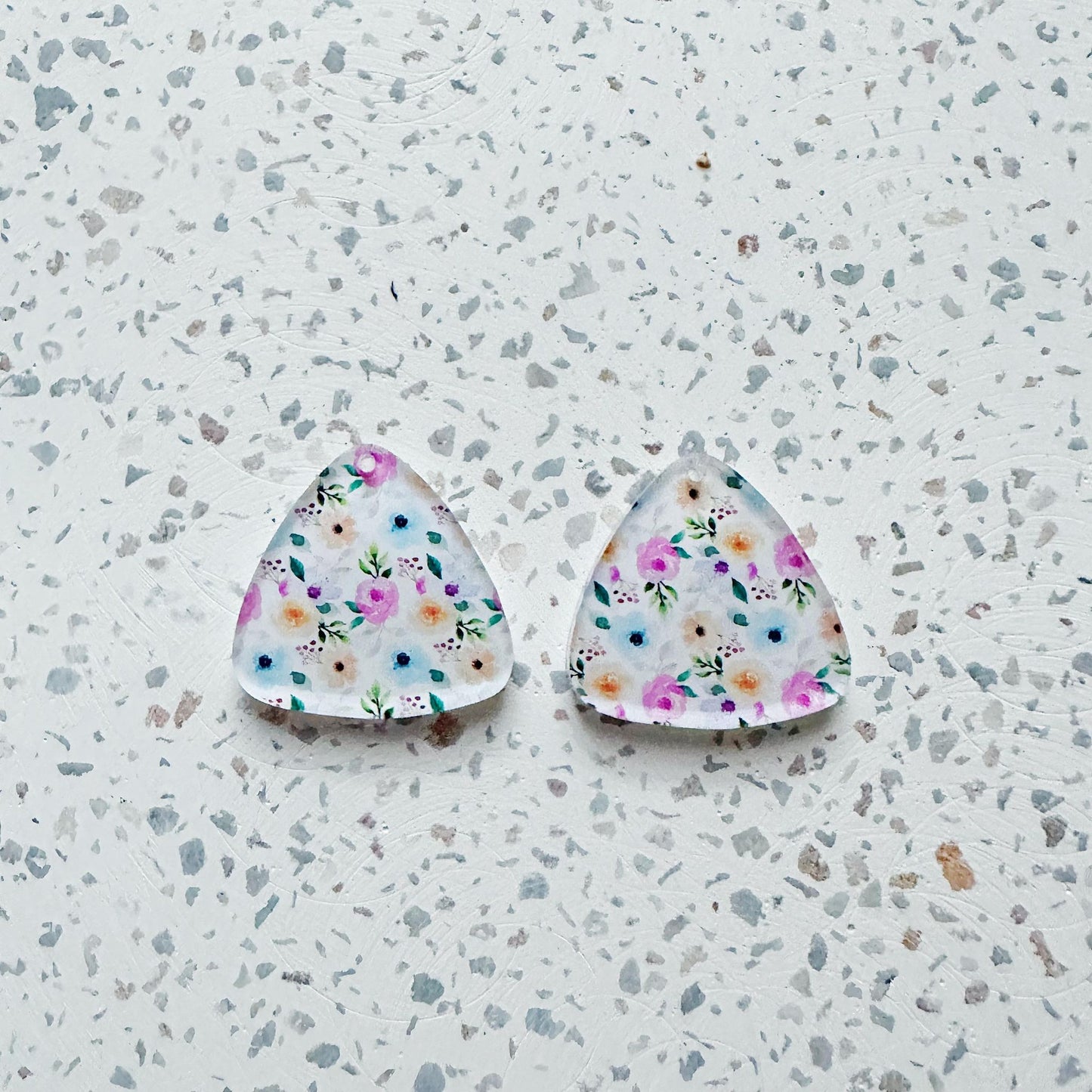 Printed Rounded Triangle Dangles