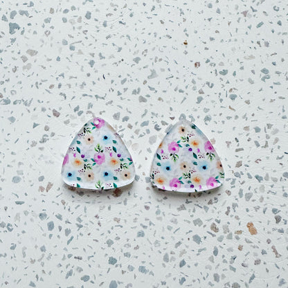 Printed Rounded Triangle Dangles