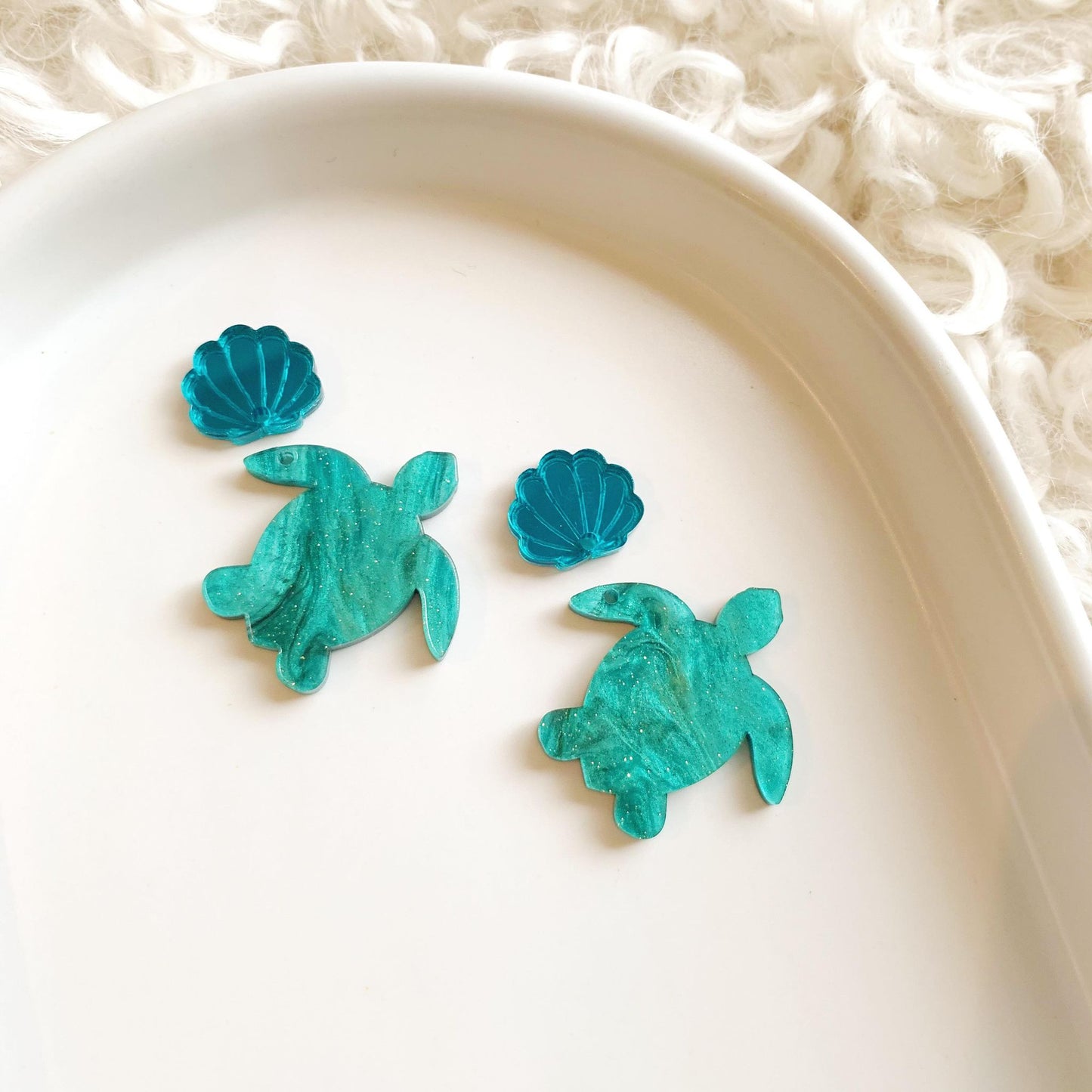 Sea Turtle - Pair of Dangle Blanks