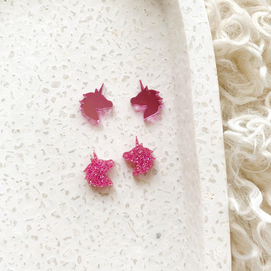 Unicorn Head Pair of Stud Blanks