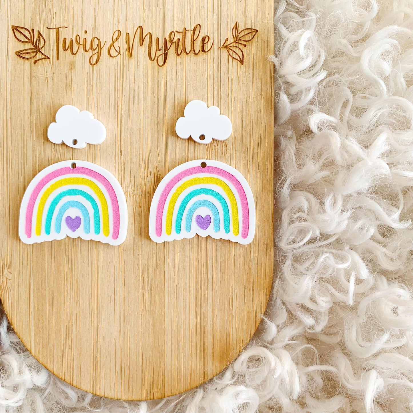 Clouds Pair of Studs with holes