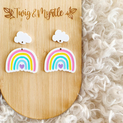 Clouds Pair of Studs with holes