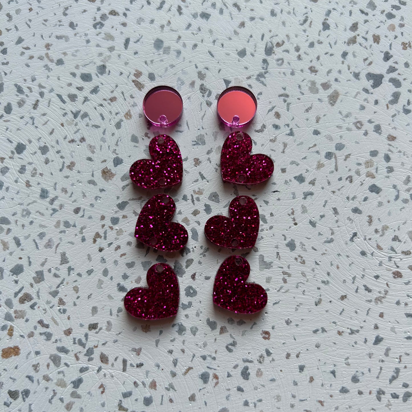 Asymmetrical Heart Waterfall Dangles