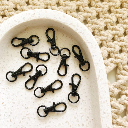 Black 32mm Lobster Clasp 20 pack