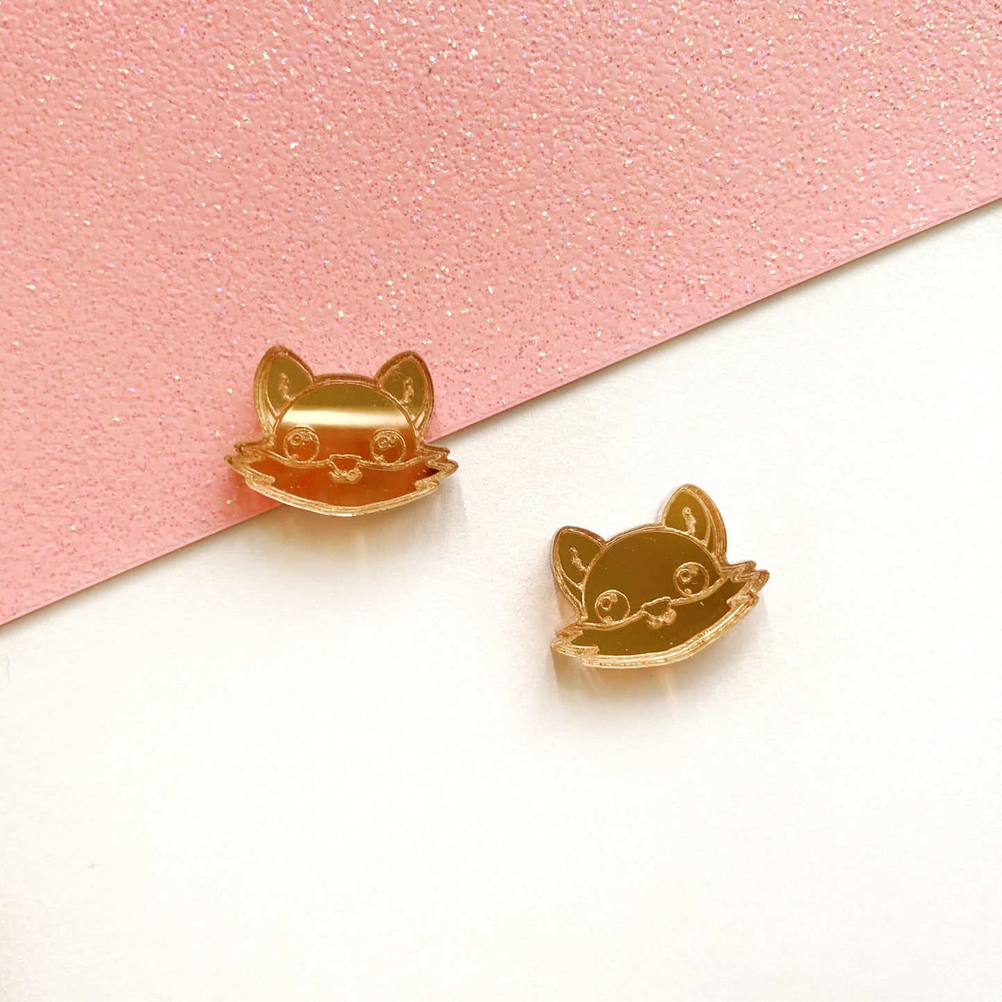 15mm Engraved Fox studs